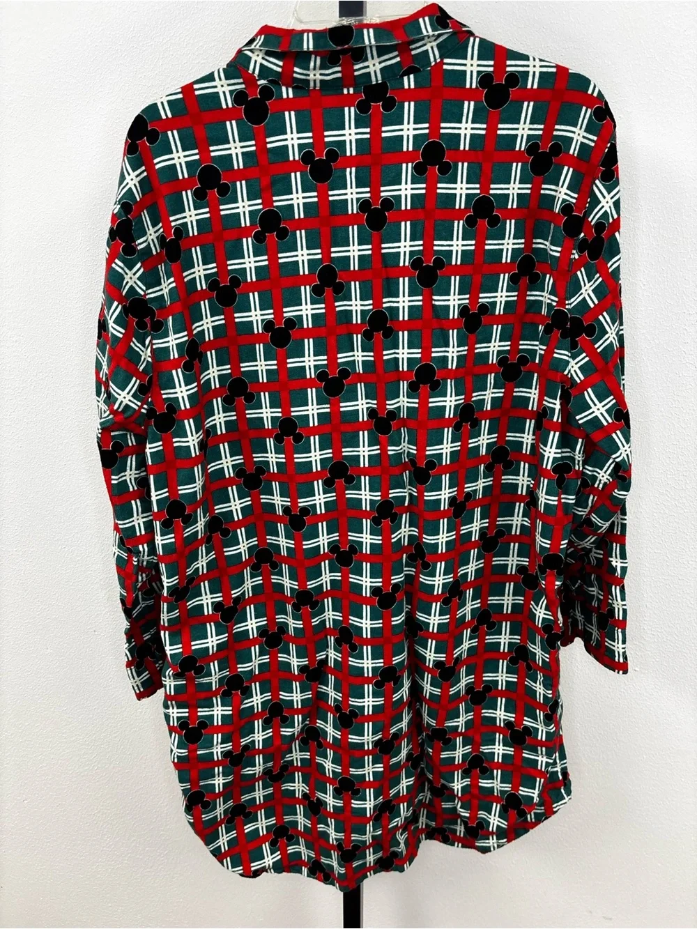 Disney X Hanna Andersson Holiday Button-Up Night Shirt Mickey Mouse Size Large - Picture 4 of 4